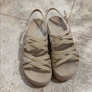 CROCS Women's Tan Strappy Sandals